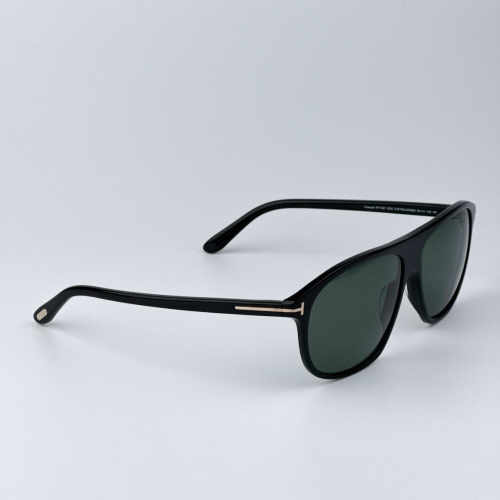 Tom Ford Men Black Green Polarized BRAND NEW Sunglasses PRESCOTT FT1027 01R - Picture 4 of 12
